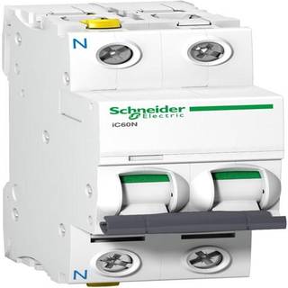 Schneider Acti9 iC60N 1P-N 20A Dobbelt terminal C-karakteristik 6/10kA 230V Bredde 36mm