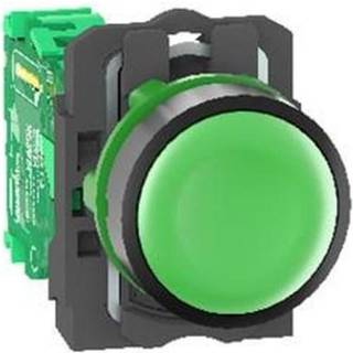 Schneider Electric Harmony trådløs trykknap i plast med fjeder-retur og plan trykflade i grøn farve og transmitter med 1 signal