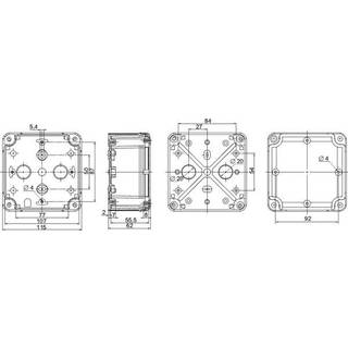Schneider Electric Kasse abs 116X116X62 gråt låg