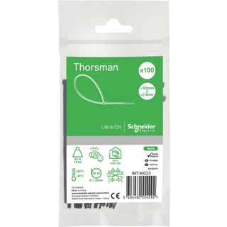 Thorsman Kabelbinder 100x2.5mm 100stk. Sort - Imt46033