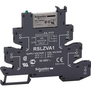 Schneider Electric Komplet 6,2mm stikbensrelæ med skrueklemmer, 1C/O 6A, AgSnO2 kontaktsæt, 230VAC/DC forsyning