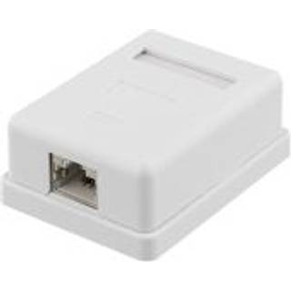DELTACO shielding network wall socket, Surface FTP 1xRJ45, Cat6A,white