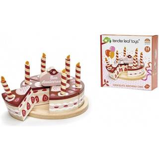 Tender Leaf Legemad i træ Lagekage med lys - Chokolade