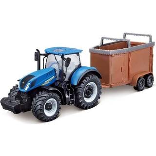 Bburago, traktor, New Holland T7.315 m/ kvægvogn [Levering: 1-2 dage]