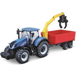 Tractor w/combination trailer N.H T7.615 10cm blue