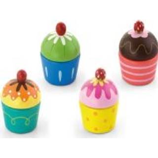 VIGA Legemad cupcakes i træ, Sæt med 4 stk.