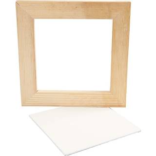 Malerplade med Træramme 15x15 cm - Hvid Kvalitet