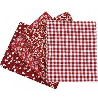 Creativ Company Patchwork Fabric Red 45x55cm 4pcs.