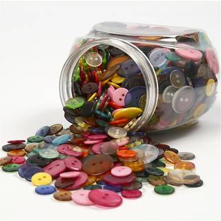 Assorterede Knapper 12-20 mm, 800 stk. i Plast