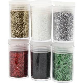 Metallisk Glitter i Assorterede Farver - 6x5g