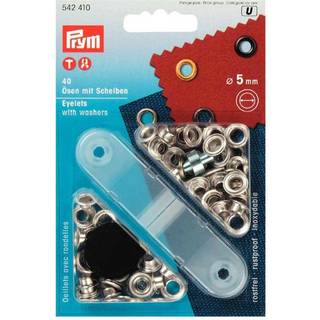 Ösen mit Scheiben silber 5mm 40 Stück - Silber