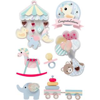 3D Baby Stickers - Farverige Motiver, 8 stk.