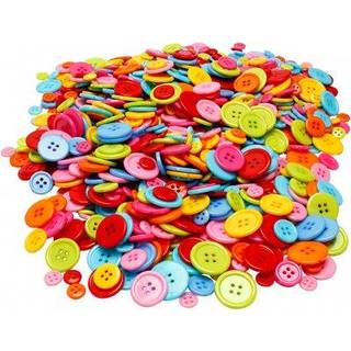 Knappemix - Runde Plastknapper, 500g, 4 størrelser