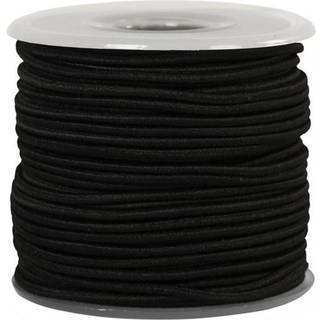 Sort elastiksnor 2 mm - 25 meter til kreative projekter