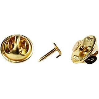 Brocheknapper Forgyldt, 25 stk 25 stk brocheknapper. Brocheknapperne måler 11,5 mm i diameter og er forgyldte.