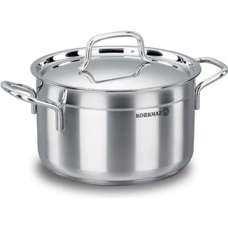 Kasserolle i rustfrit stål, med låg, 18 cm / 2,5 l, "Alfa" - Korkmaz