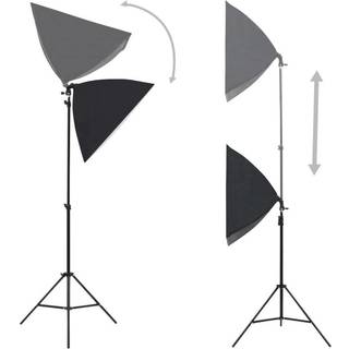 fotostudiesæt med softbox-lamper + baggrund og reflektor