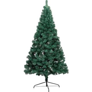 Kunstigt Halvt Juletræ Med Juletræsfod 150 Cm Pvc - Hvid / 210 x 120 cm