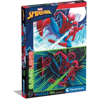 Clementoni SpiderMan puslespil 104 brikker - lyser i mørket