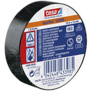 Tesa Tesaflex 53988 Jakke Sort, 10 m x 15 mm