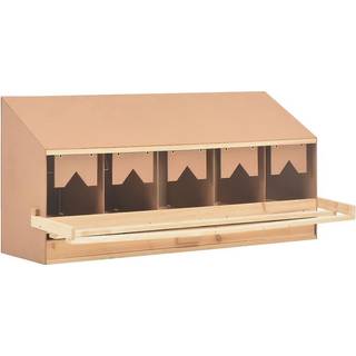 redekasse til høns med 5 rum 117x33x54 cm massivt fyrretræ