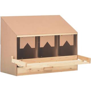 redekasse til høns med 3 rum 72x33x54 cm massivt fyrretræ