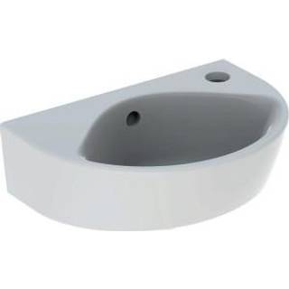 Geberit Renova håndvask kompakt: Hvid / KeraTect, B=36cm, H=14.8cm, T=25cm, Hanehul=Til højre, Overløb=Synlig
