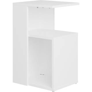 Sidebord 36X30X56 Cm Konstrueret Træ - Hvid højglans