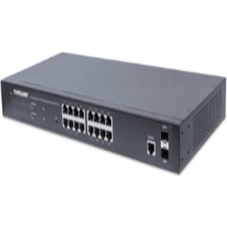 Intellinet 16-Port Gigabit Ethernet PoE+ Web-Managed Switch with 2 SFP Ports, IEEE 802.3at/af Power over Ethernet (PoE+/PoE) Compliant, 374 W, Endspan, 19 Rackmount Switch 16-porte Gigabit Ethernet PoE+