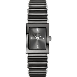 Seksy Edge 2948 Black Ionic Finish Crystal Bracelet Watch - W33192