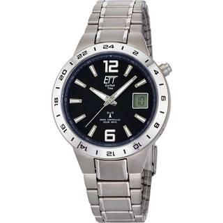 ETT Eco Tech Time EGT-11411-41M Funk-Solar Armbanduhr Titan