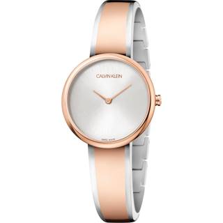Calvin Klein Seduce Quartz Silver Dial Two-Tone Stainless Steel Bracelet Ladies Watch K4E2N61X
