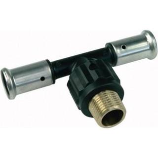 Henco pres tee PVDF med udvendig gevind 50 x 11/2 x 50 mm