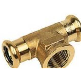 kobber Cu press tee 15 - 1/2'' - 15 mm med indvendigt gevind på grenen