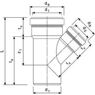 Friaphon Ø110 mm X 110 mm X 45° Grenrør