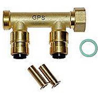 Push fordelerrør 3/4'' med 2x1/2''. 15 mm. Til PERT-Pex rør