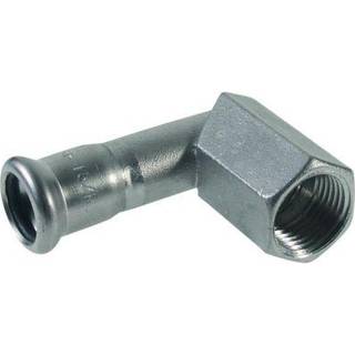 VSH XPress rustfri press vinkelovergang med muffe 35 mm x 1.1/4'' M-bakke