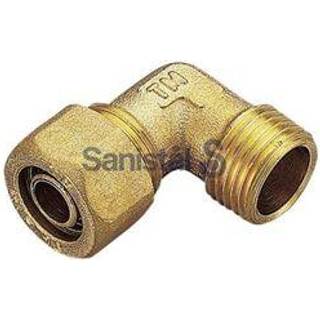 Pex vinkel kompression med nippel 20 mm x 3/4 tomme