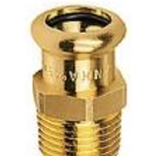 kobber Cu press overgang 1/2'' x 15 mm med udvendigt gevind og muffe