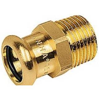 kobber Cu press overgang 2'' x 54 mm med udvendigt gevind og muffe