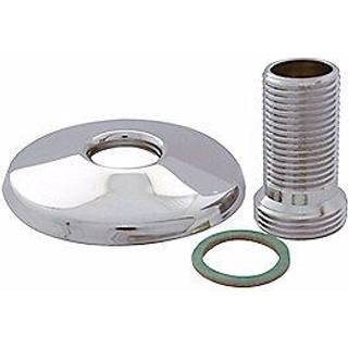 tilgangsstykke lige 3/4'' x 1/2'' - 45 mm, forkromet. Med lav roset Ø70 mm