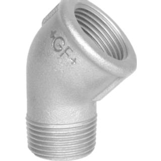 +GF+ Vinkel 45° galvaniseret nippel/muffe 3/4"