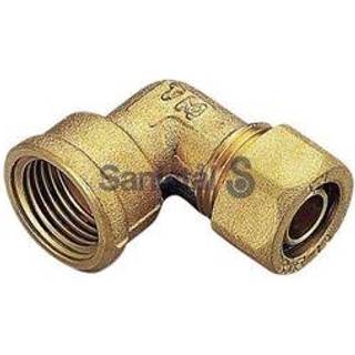 Pex vinkel kompression med muffe 20 mm x 3/4 tomme