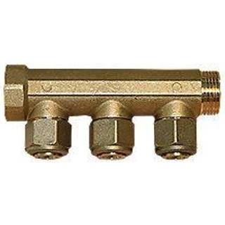 Fordelerrør med 3 studse, 3/4" x 15 mm