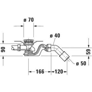 Duravit Universal af/overl.garniture krom l=530