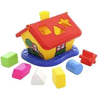 Puttekasse hus med klodser 21,5x20x18,5cm ass., 1 stk [Levering: 1-2 dage]