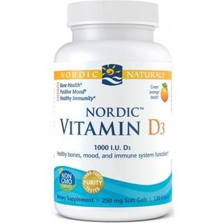 D-vitamin D3, 1000 IU Appelsin - 120 bløde kapsler