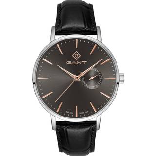 Gant Park Hill III Quartz Grey Dial Black Leather Strap Men's Watch G105012