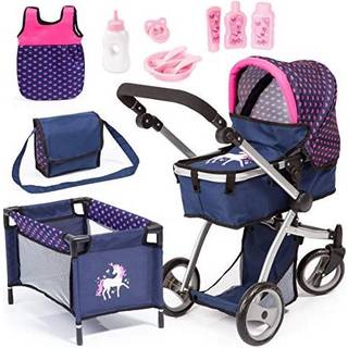 Bayer Design Doll's Pram Mega Set - Navy Unicorn