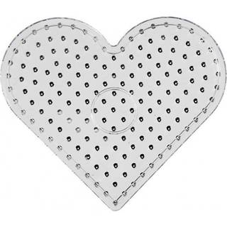 Creotime Jumbo Transparent Hjerte Perleplade - 17,5x15cm